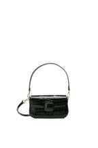 Davina Croc Crossbody Bag - Bottle Green