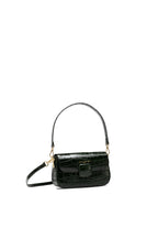Davina Croc Crossbody Bag - Bottle Green