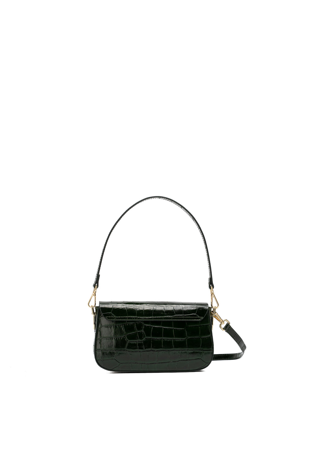 Davina Croc Crossbody Bag - Bottle Green