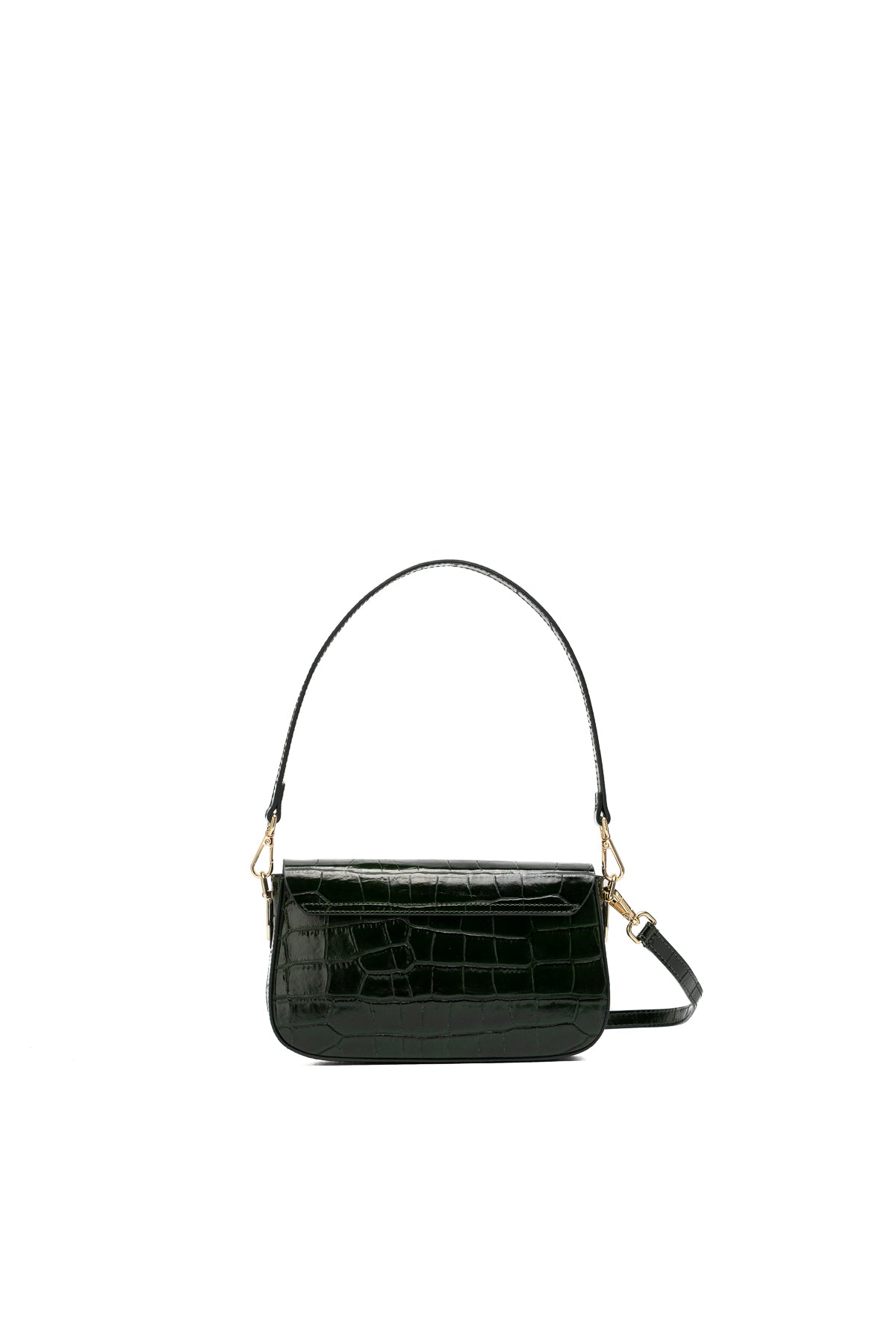 Davina Croc Crossbody Bag - Bottle Green