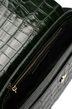 Davina Croc Crossbody Bag - Bottle Green