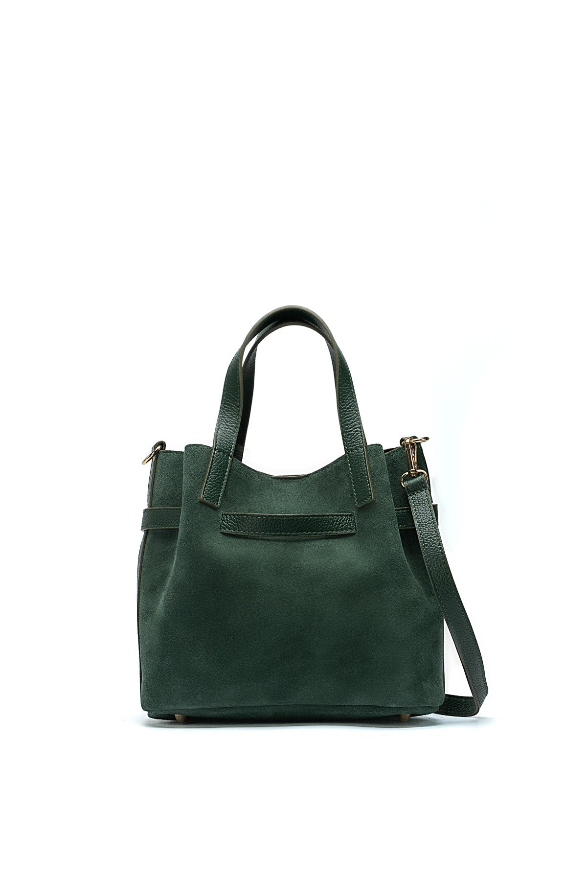 Eiry Suede Handbag - Bottle Green