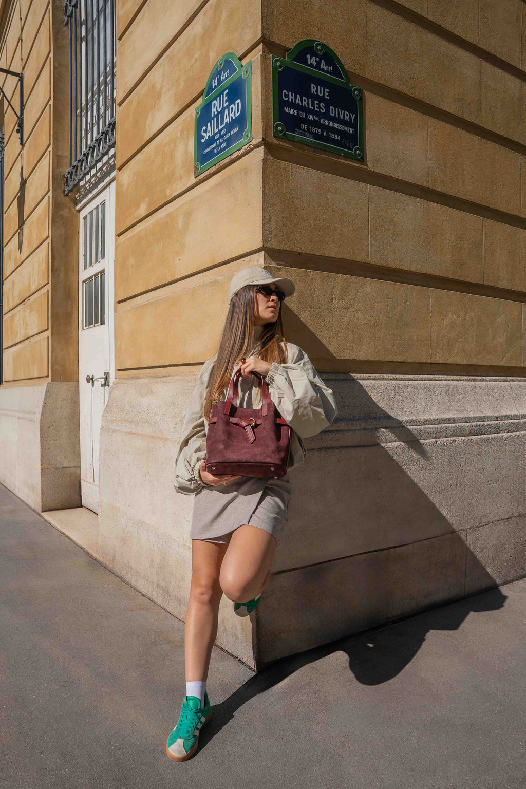 Borsa a mano Eiry scamosciata - Bordeaux
