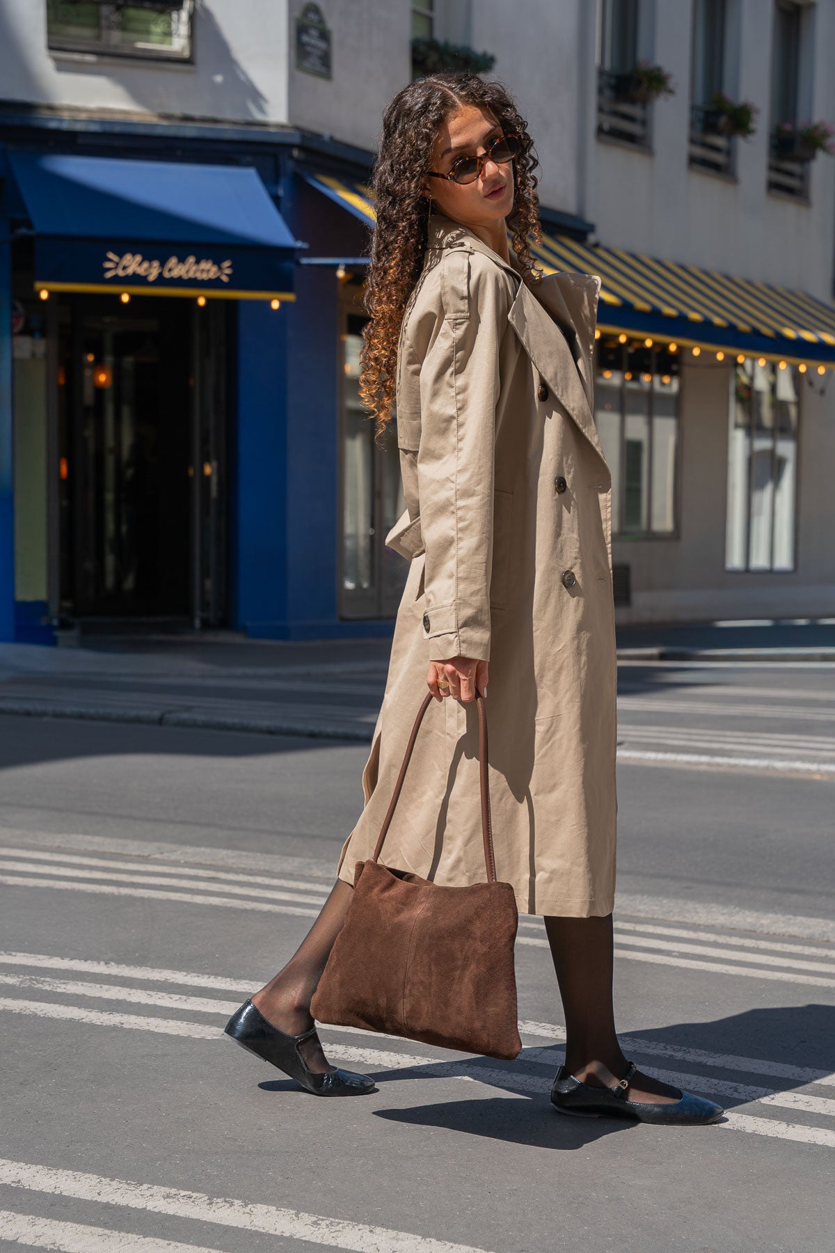 Sac Cabas Helva Suede - Marron