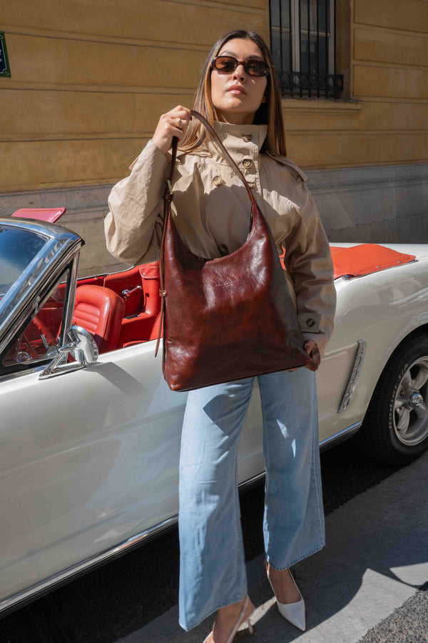 Bolso de hombro Kirai Vintage - Marrón