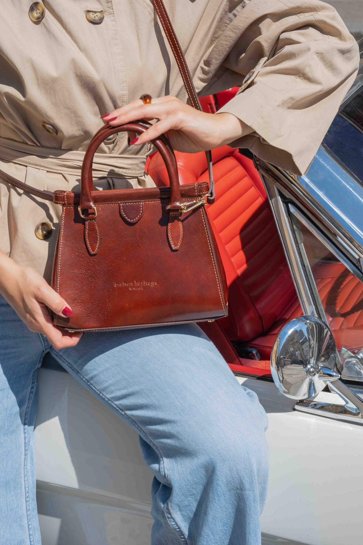 Mini Liana Vintage Handbag - Brown