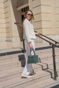 Norea Suede Handbag - Bottle Green