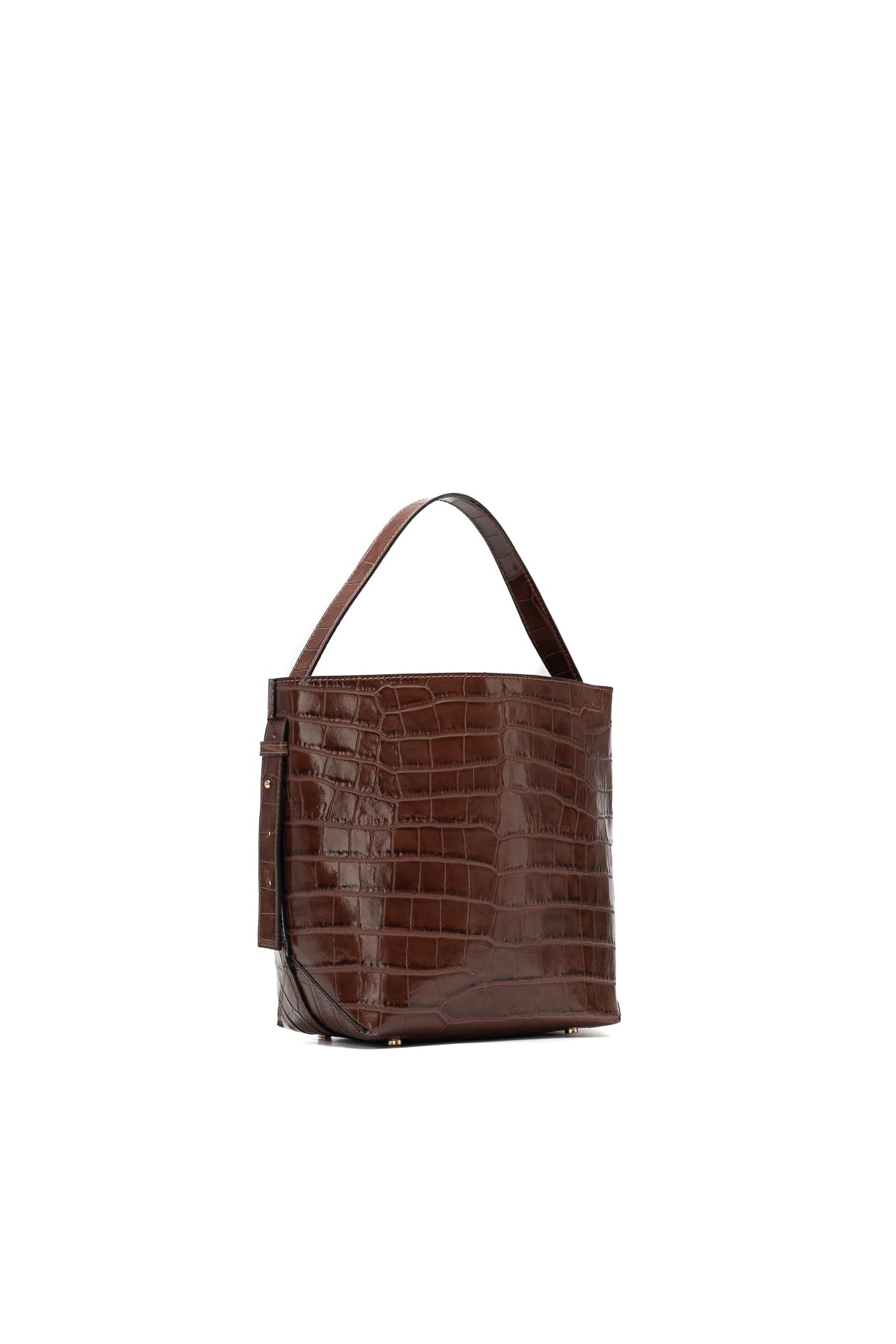 Orne Croc-Effect Bucket Bag - Brown