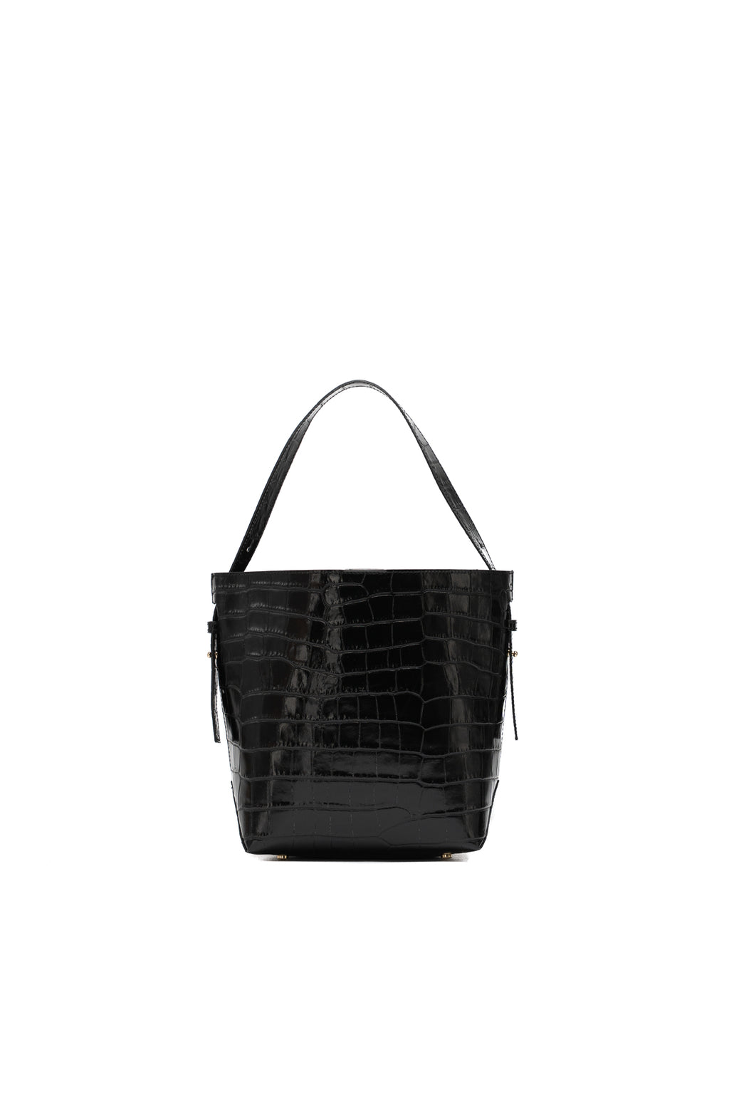 Bolso bombonera Orne efecto cocodrilo - Negro
