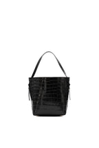 Bolso bombonera Orne efecto cocodrilo - Negro