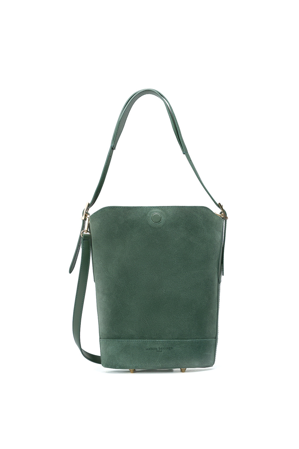 Sleet Suede Bucket Bag - Bottle Green