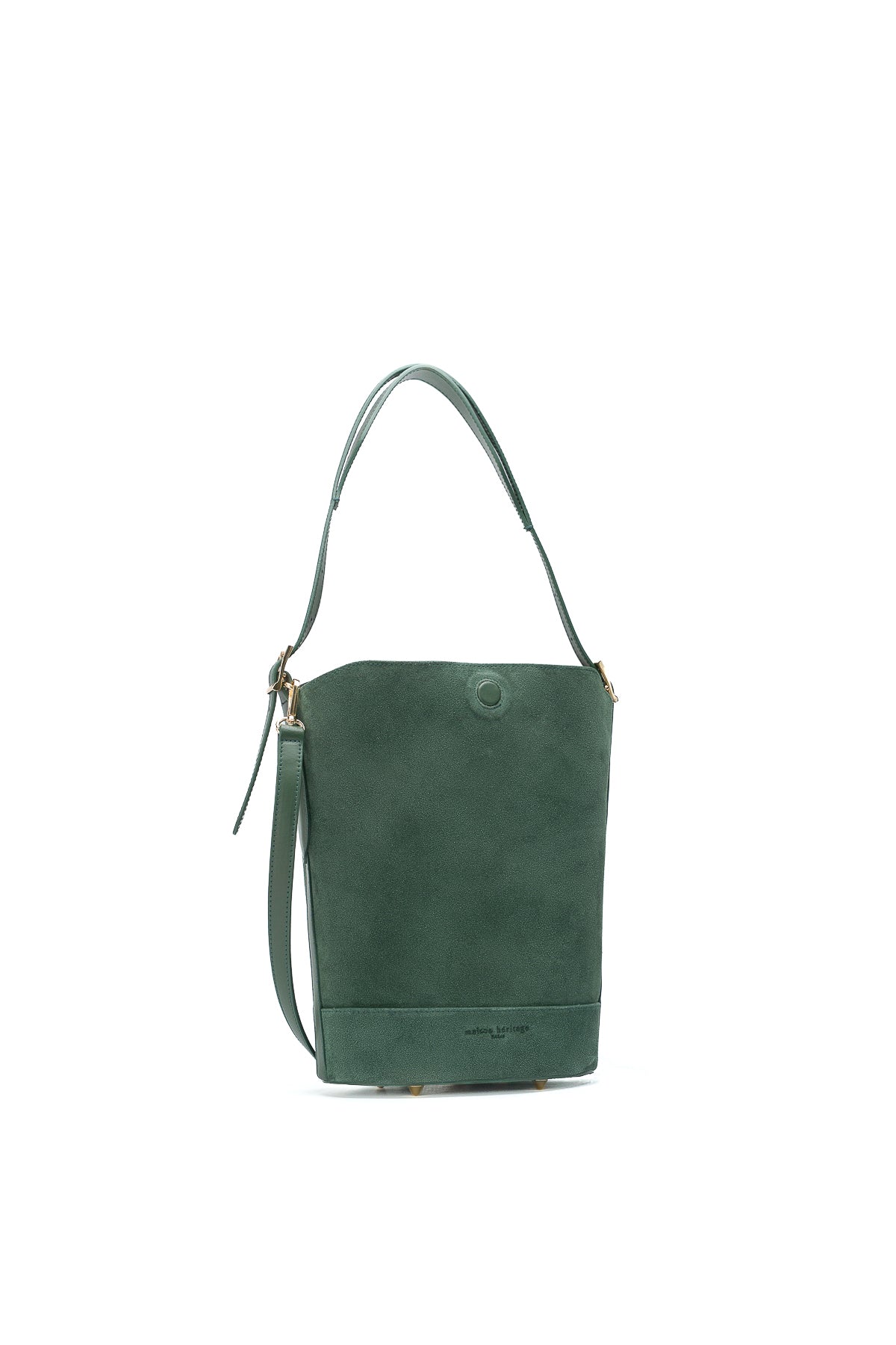 Sleet Suede Bucket Bag - Bottle Green