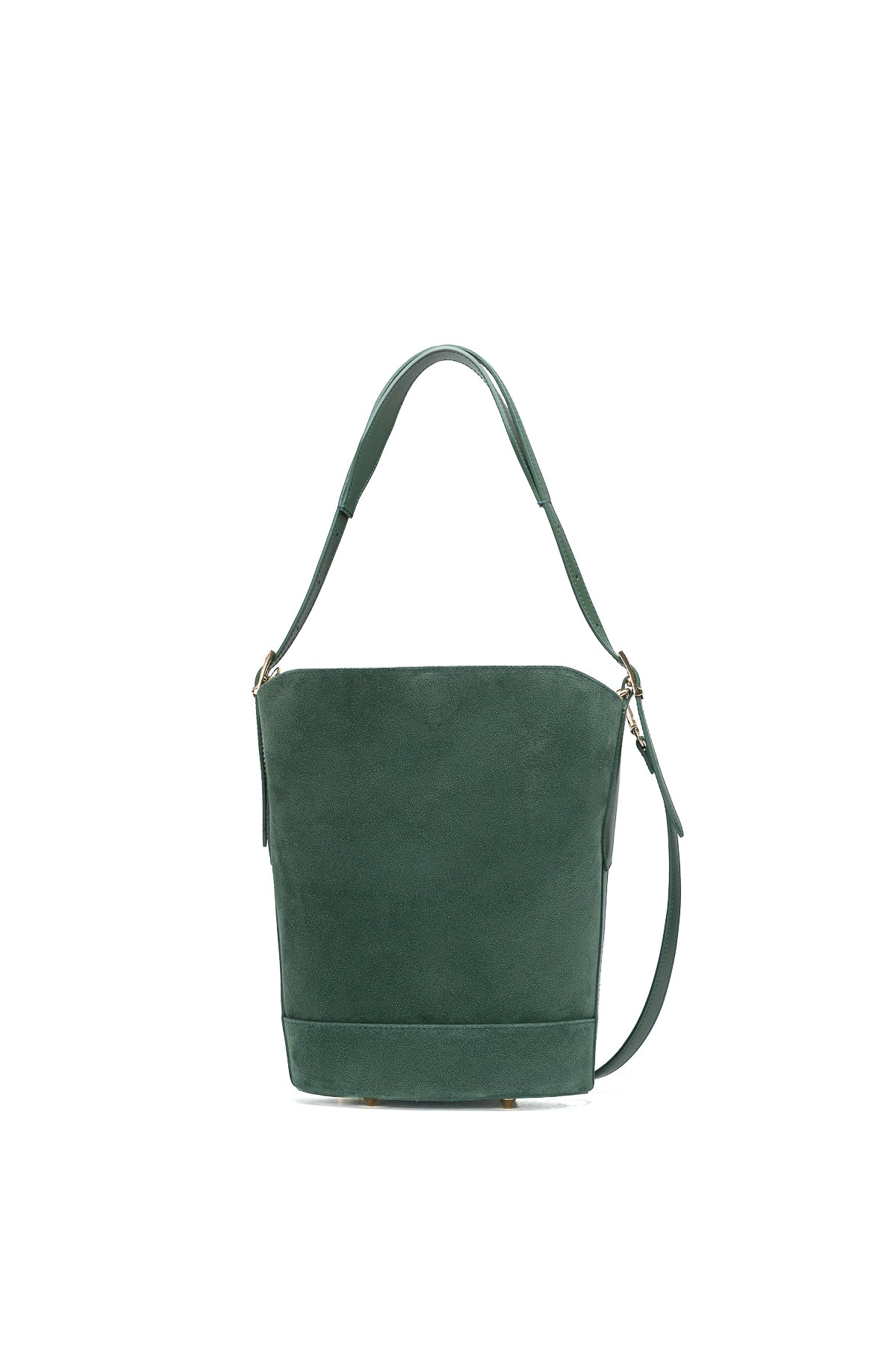 Sleet Suede Bucket Bag - Bottle Green