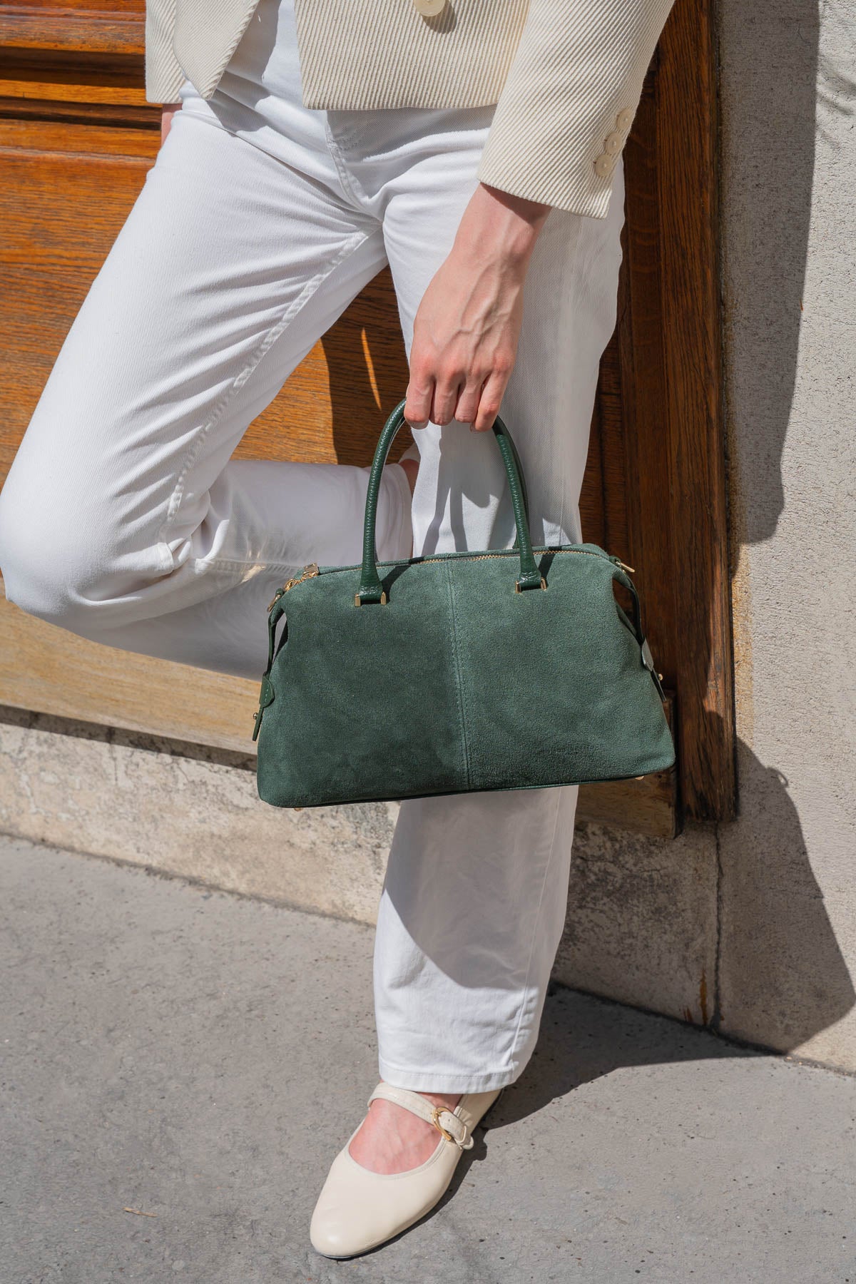 Bolso de mano Stilla de ante - Verde botella