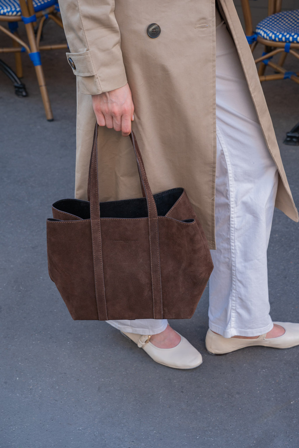 Sac Cabas Yule Suede - Marron