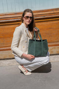 Sac Cabas Yule Suede - Vert Bouteille