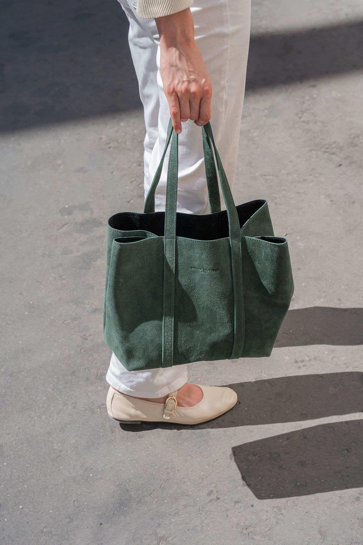 Sac Cabas Yule Suede - Vert Bouteille