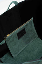 Sac Cabas Yule Suede - Vert Bouteille