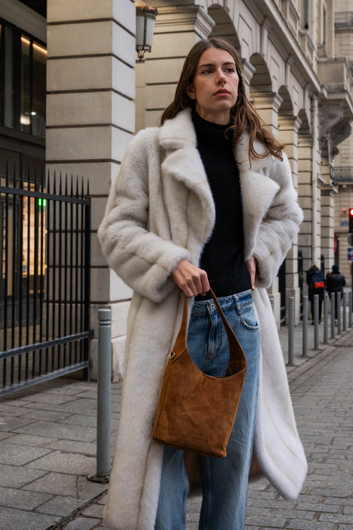Sac Porte Epaule Clison Suede - Camel