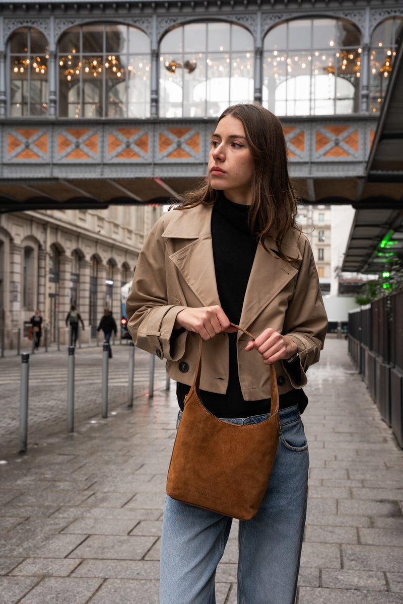 Sac Porte Epaule Clison Suede - Camel