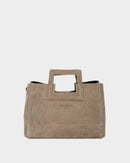 Jane Suede Handbag - Taupe
