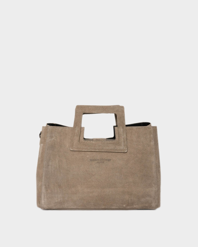 Jane Suede Handbag - Taupe