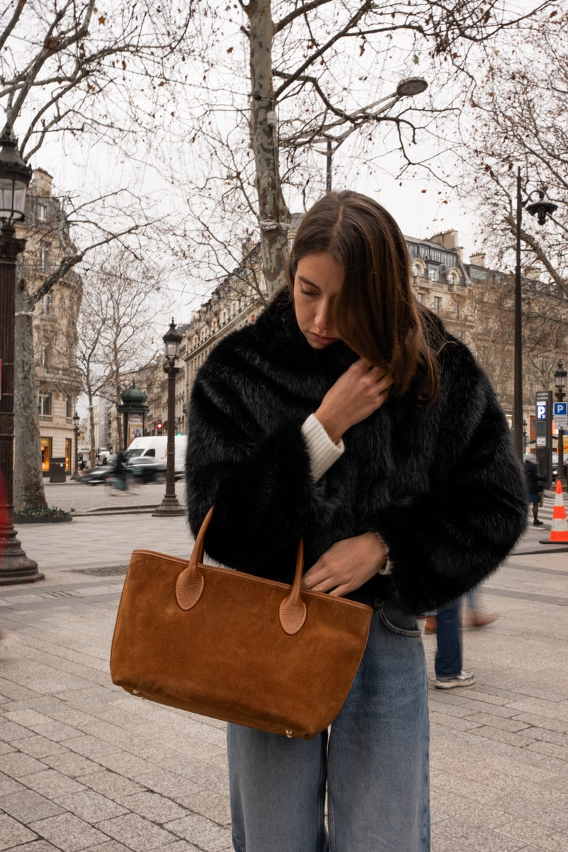 Sac À Main Loche Suede - Camel