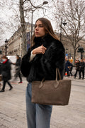 Sac À Main Loche Suede - Taupe