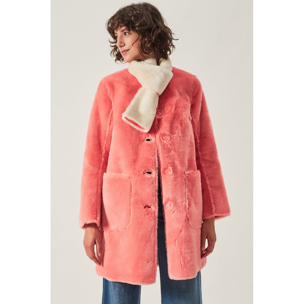 Abrigo Satin Fur - Salmón