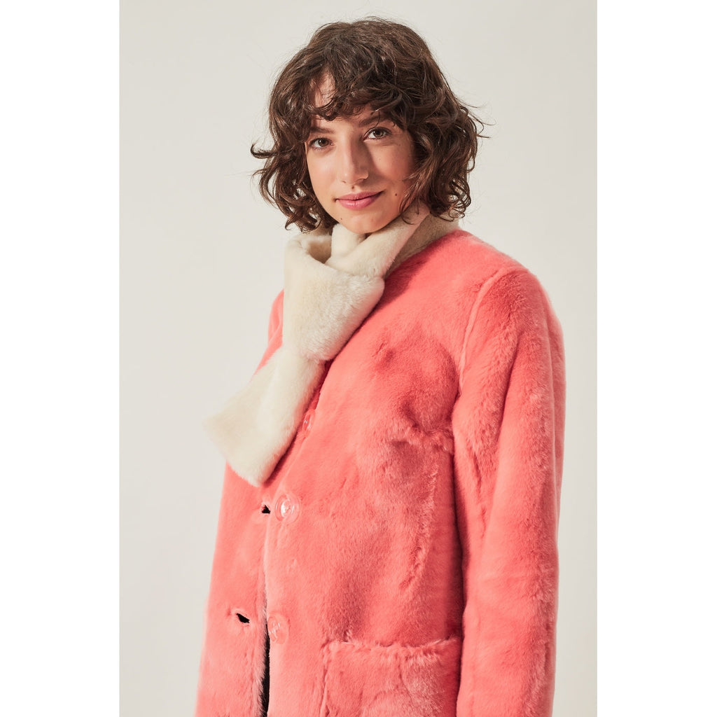 Abrigo Satin Fur - Salmón