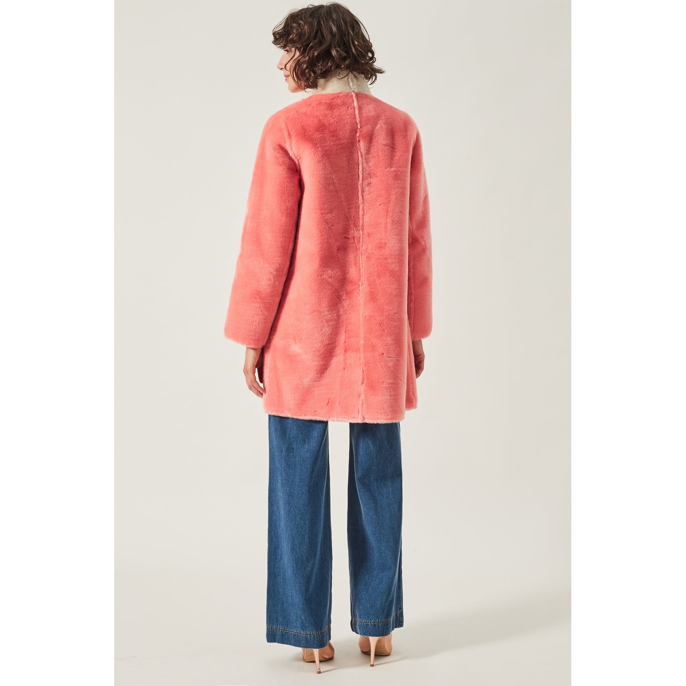 Abrigo Satin Fur - Salmón