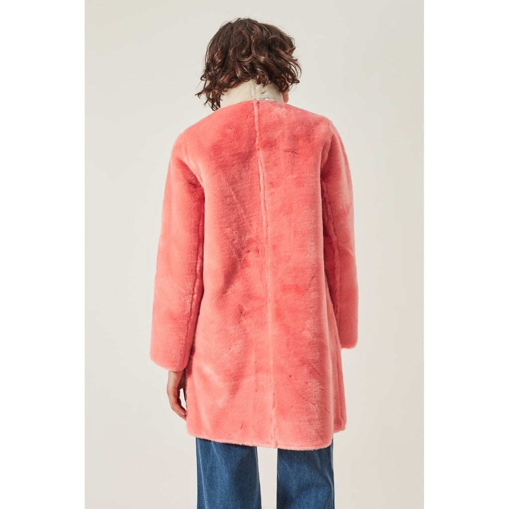 Abrigo Satin Fur - Salmón