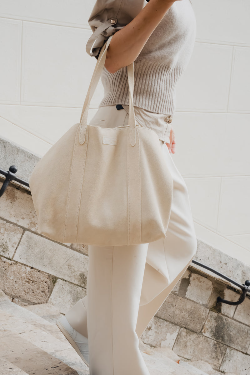 Sac Cabas Naya Suede - Ivoire