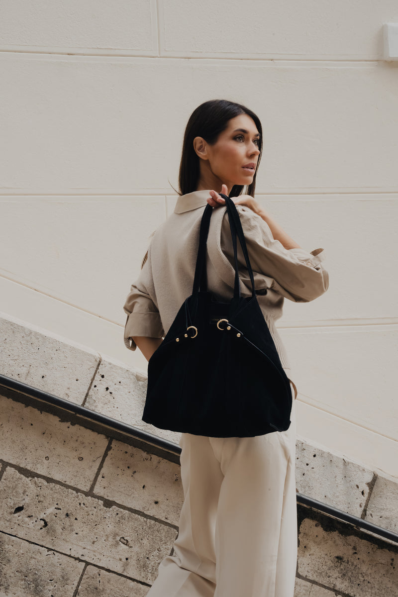 Sac Cabas Naya Suede - Noir