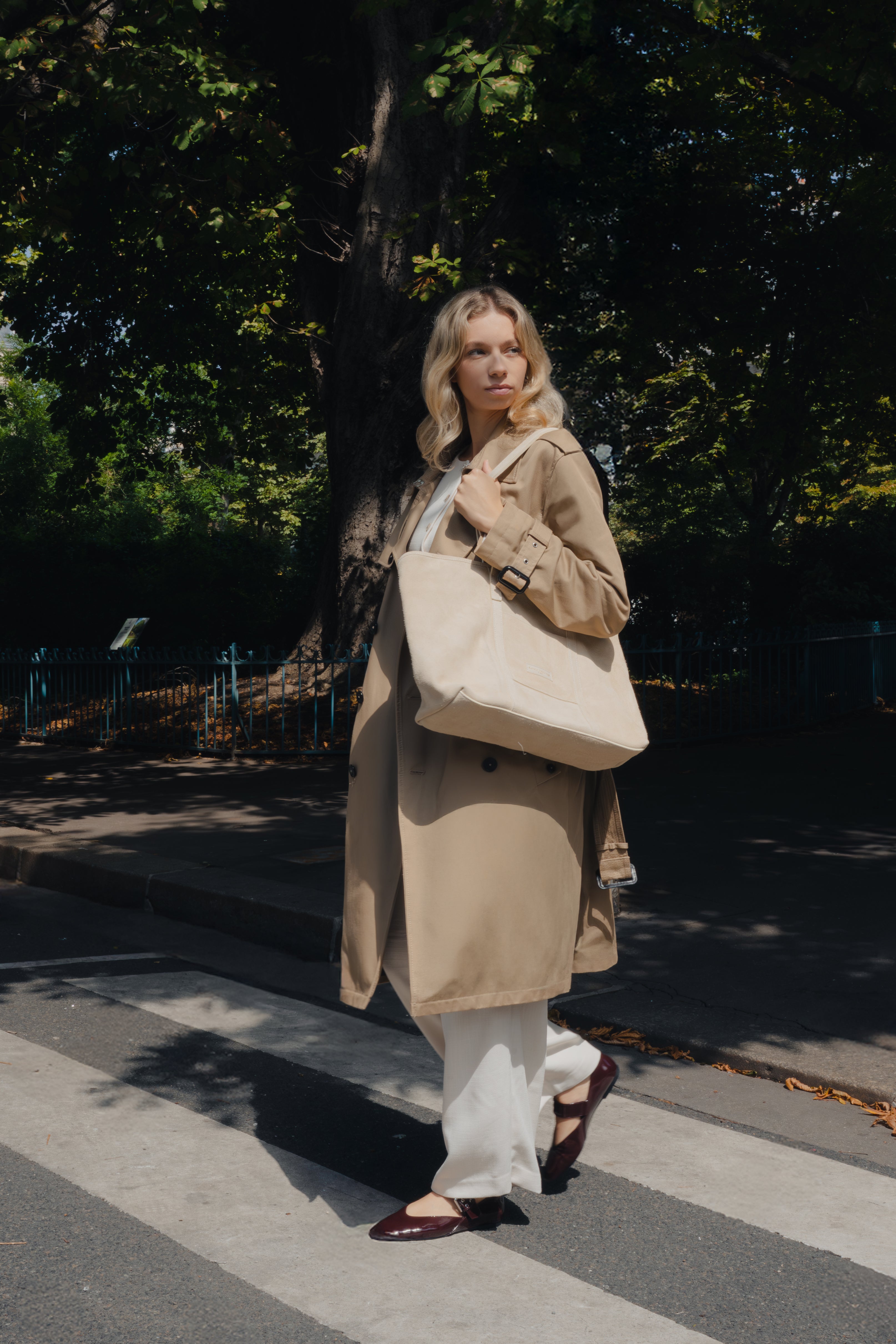 Sac Cabas Rise Suede - Ivoire