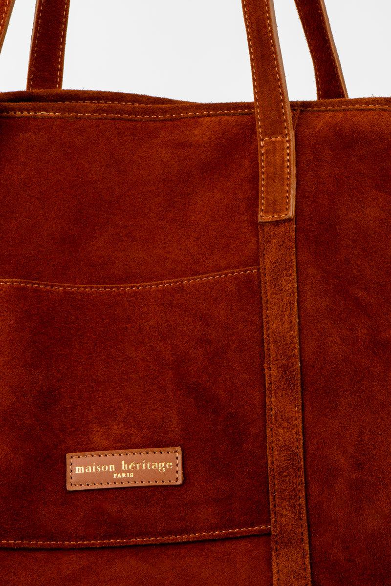 Sac Cabas Rise Suede - Cognac