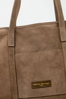 Bolso tote Rise de ante - Taupe oscuro