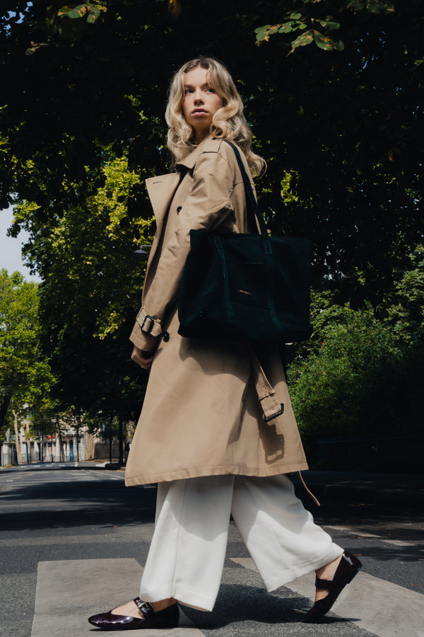 Bolso Shopper Rise Suede - Verde cedro
