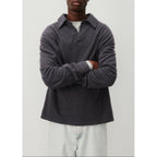 Polo-Neck Sweatshirt - Anthracite Marl - Men