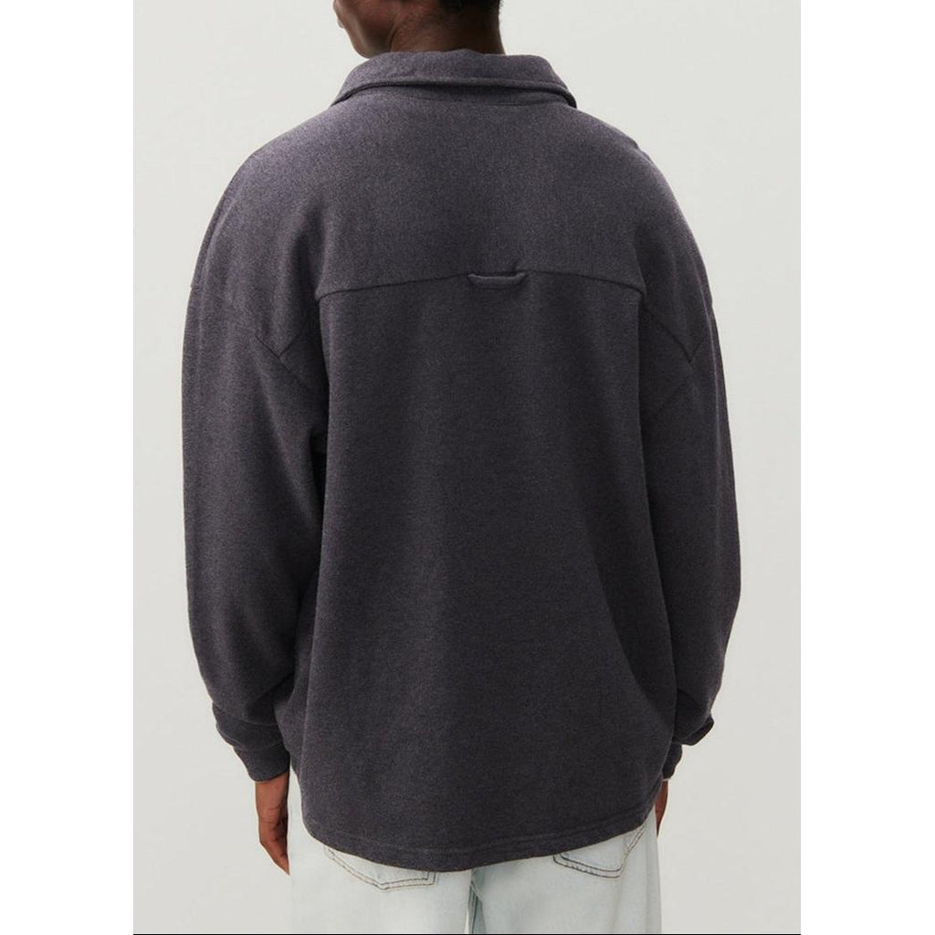 Polo-Neck Sweatshirt - Anthracite Marl - Men