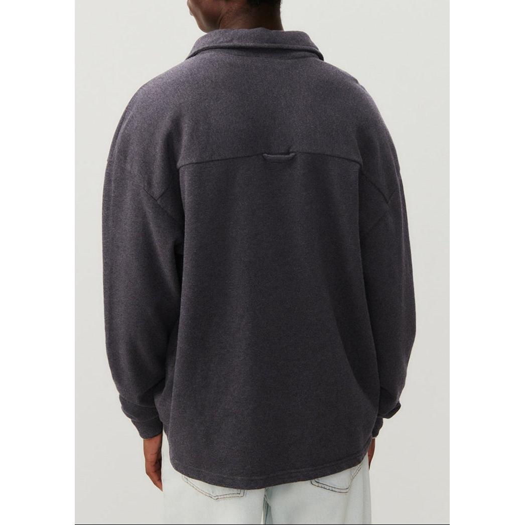 Polo-Neck Sweatshirt - Anthracite Marl - Men