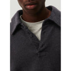 Polo-Neck Sweatshirt - Anthracite Marl - Men