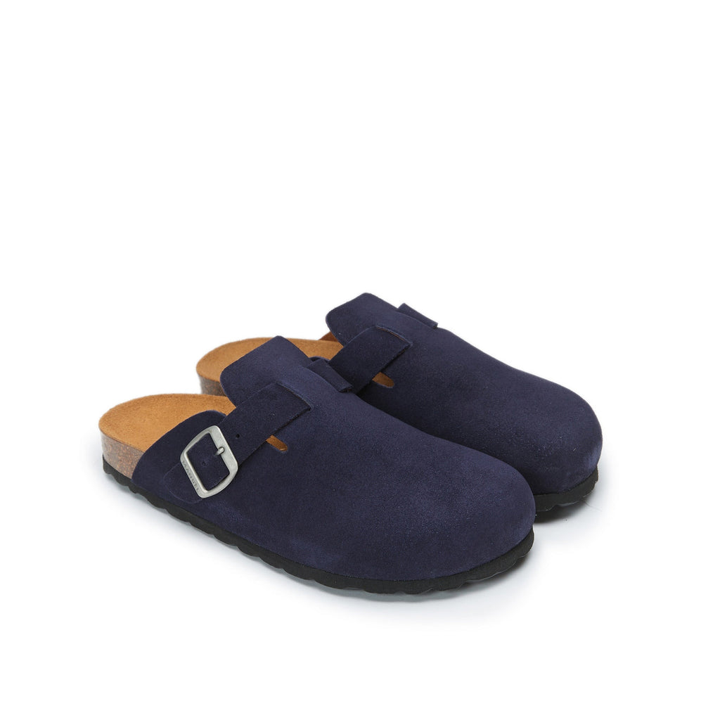 Noe Suede Navy Clogs - Men's