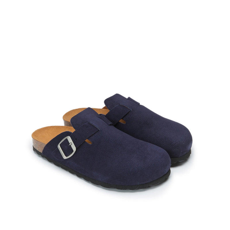 Noe Suede Navy Clogs - Men