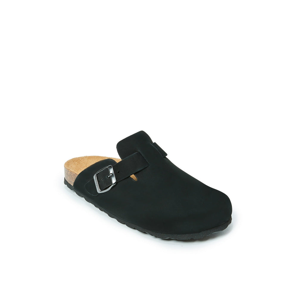 Noe Nubuck Black Clogs - Women