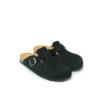 Noe Nubuck Black Clogs - Women