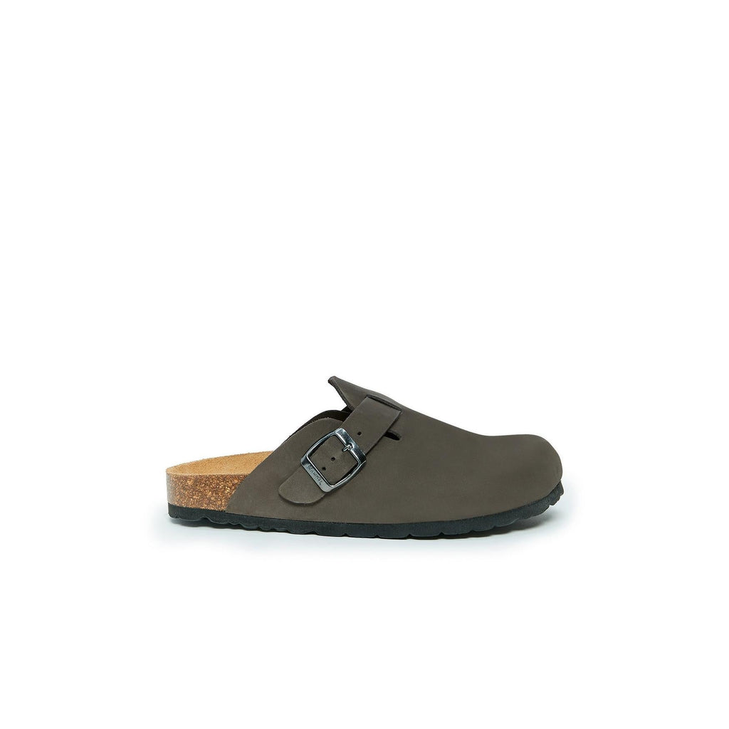 Noe Nubuck Grey Clogs - Women