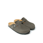 Noe Nubuck Grey Clogs - Women