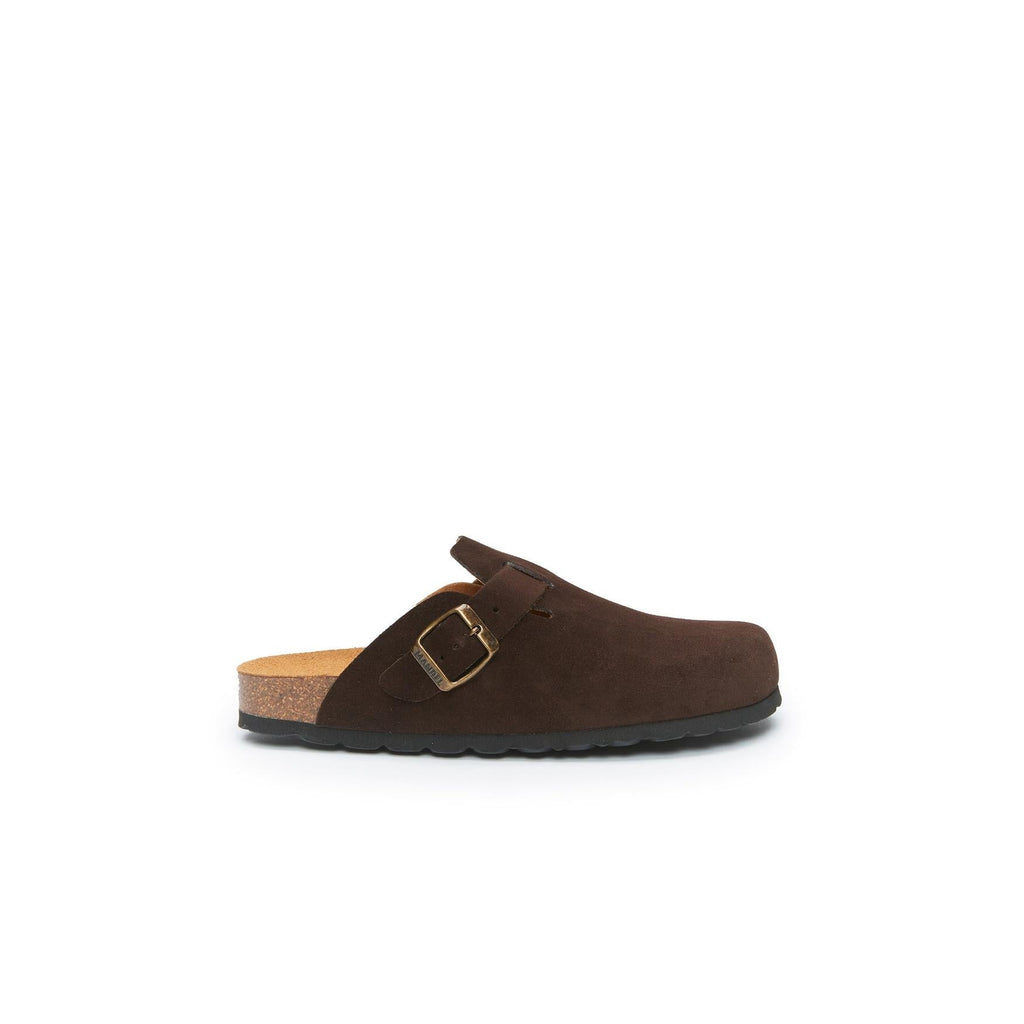 Zuecos Noe Suede Dark Brown - Mujer
