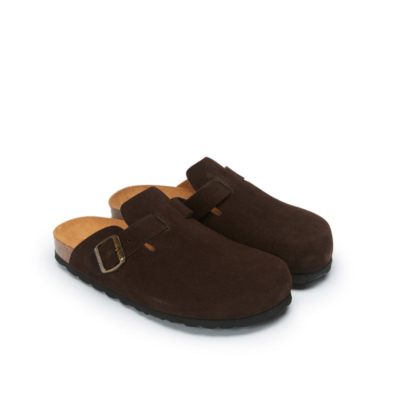 Sabots Noe Suede Dark Brown - Femme